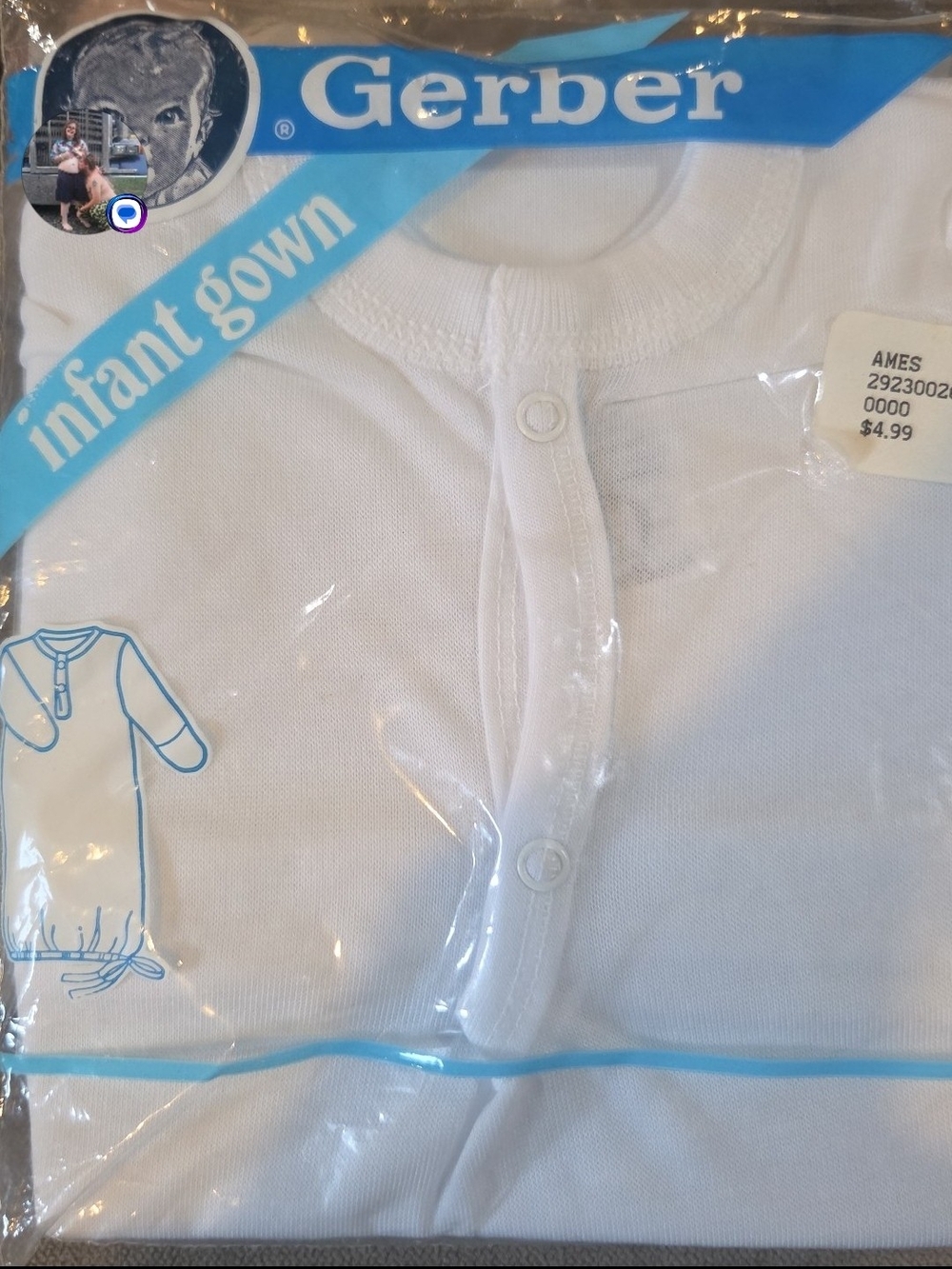 Gerber White Newborn Sleep Gown